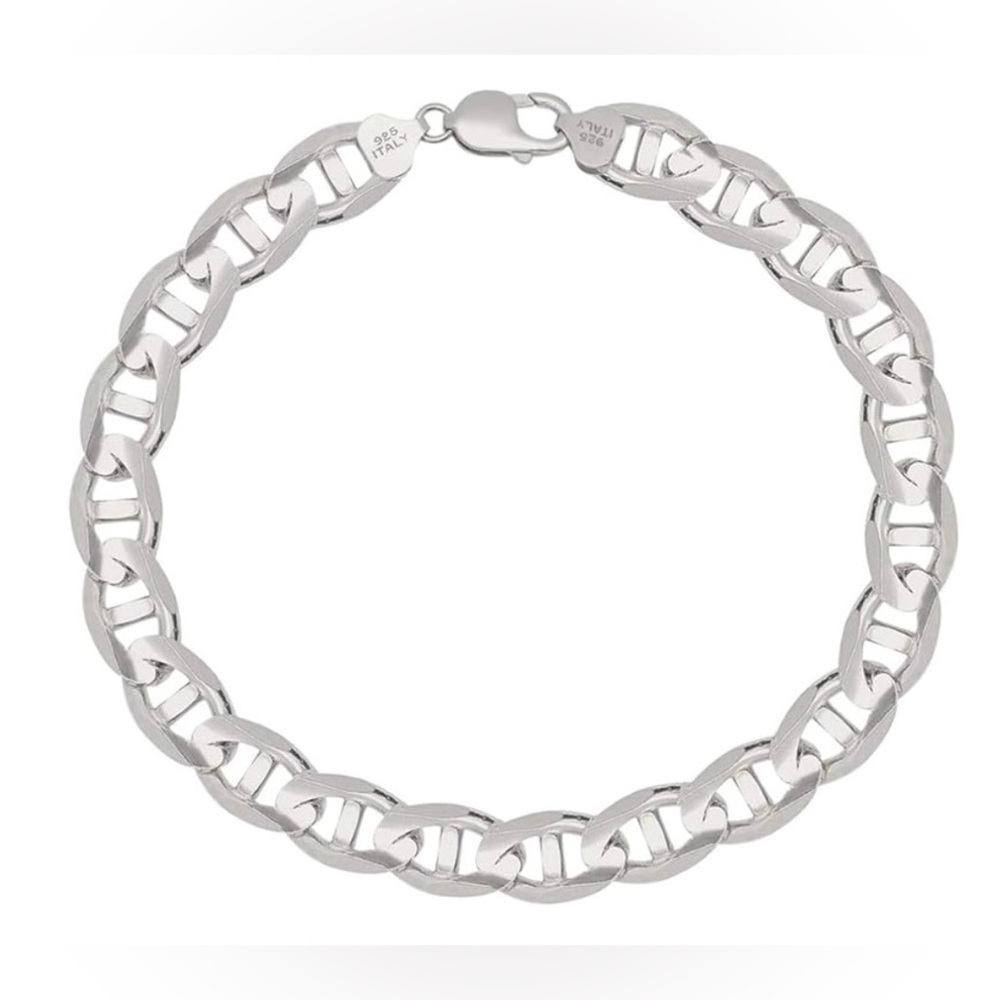 Sterling Silver Figaro Chain Made in Italy Bracelet